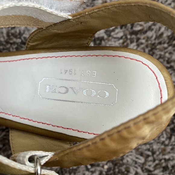 COACH Mylar Stripe Wedge Sandal Platform Heels size 8 1/2 M - Picture 7 of 10